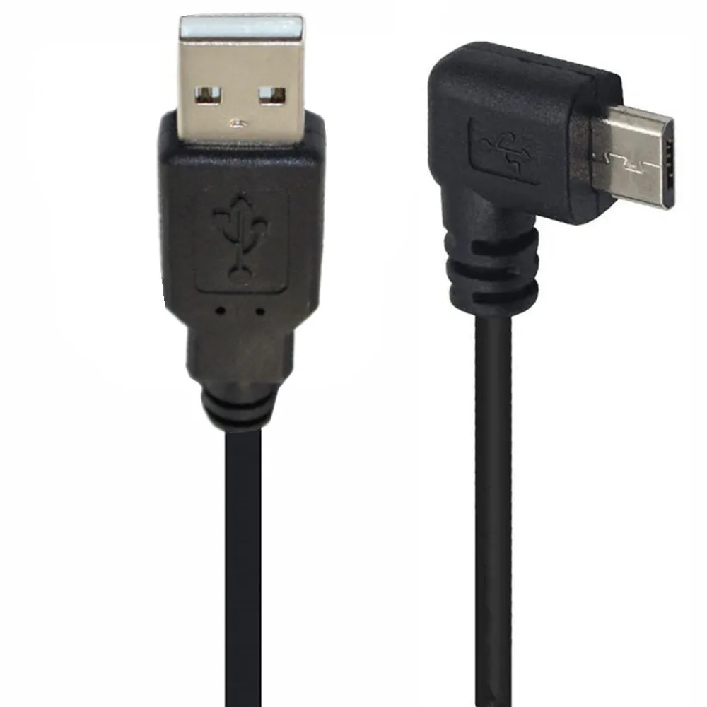 Kabel USB 2.0 męski do Mini USB UP Down lewy prawy kąt 90 stopni typu A do Micro USB 0,25 m 0,5 m 1,5 m 3 m do aparatu MP4 Tablet