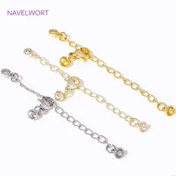 18K Gold Plated Extension Tail Chain with Lobster Clasps End Caps For Jewelry Making,DIY Necklace Extender Chain Findings