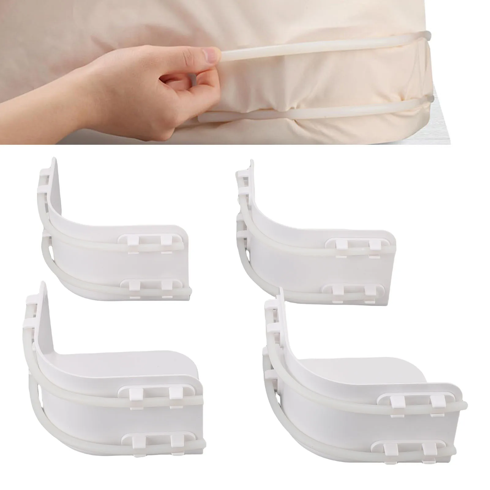 

4 шт. пластиковых регулируемых эластичных фиксаторов для простыней, крепления для углов и боков простыней