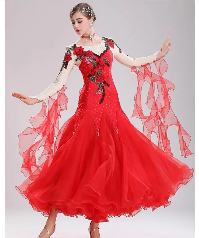 

Women's Modern Dance Hall Competition Uniform, Waltz Dance Uniform, Standard Dance Uniform, High-End