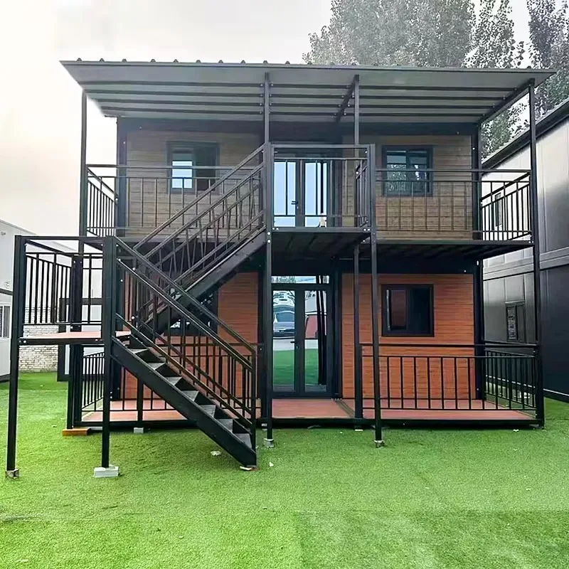 Casa Contenedor Prefabricada Personalizada YG de 2 Pisos, Casa Prefabricada Expandible de 20 Pies con Balcón