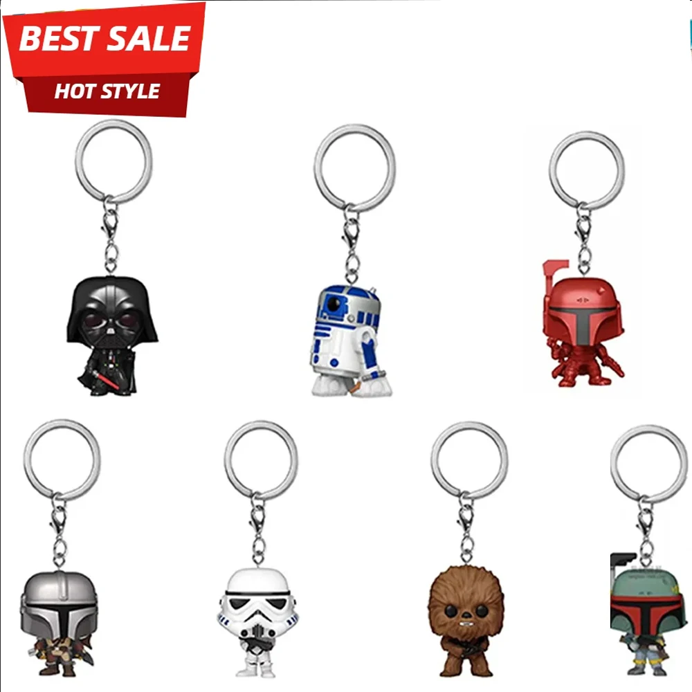 Llavero de PVC de figuras de bolsillo de Star Wars: Obi-Wan Kenobi, The Child (Baby Yoda con taza), Boba Fett y el Mandaloriano.