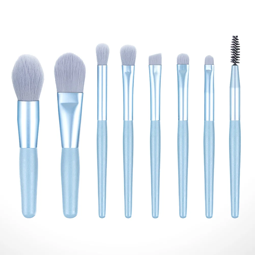 8Pcs Makeup Brush Set Matte Wooden Handle Professional Cosmetics Brushes Kit Powder Blush Eyeshadow Brush for Women