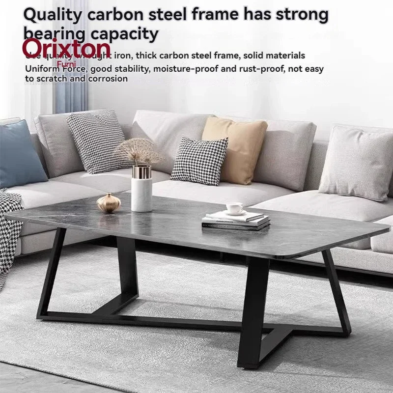 Tea Table Italian Style Light Luxury Home Living Room Sofa Tea Table Minimalist Marble Patterned Small Low Table Small Apartment