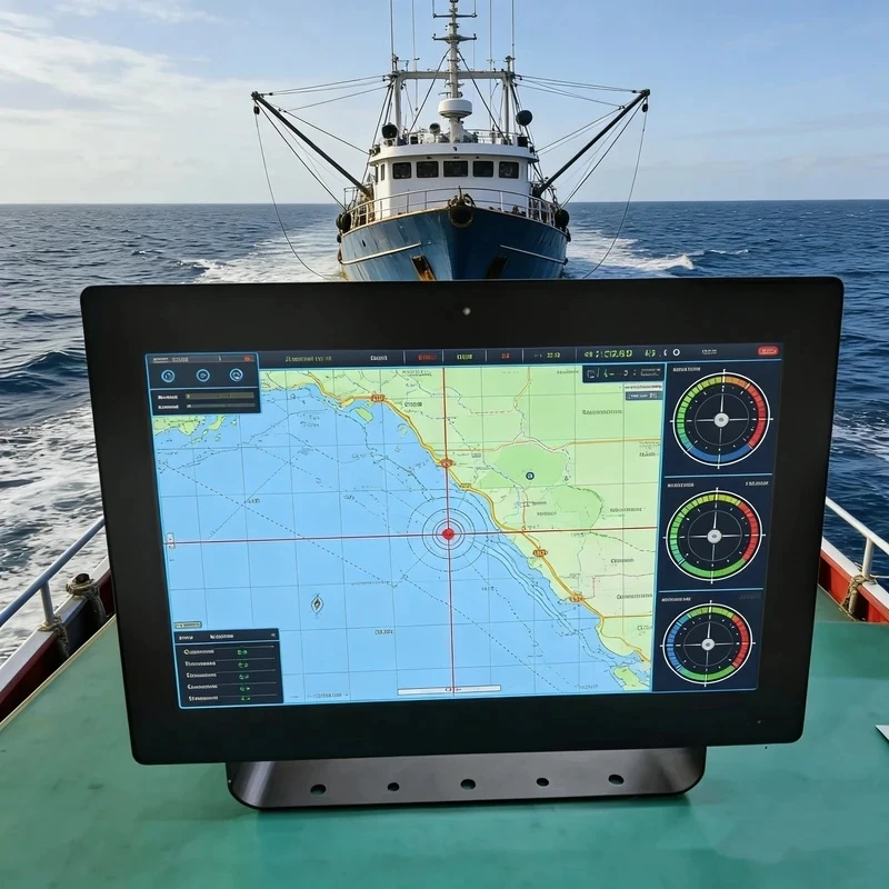 IP67 Waterproof Anti-Glare UV Protectio Marine 21.5 inch HDMI Input 9-36VDC Touch Screen Monitor 1500 Nits Compatible withGarmin
