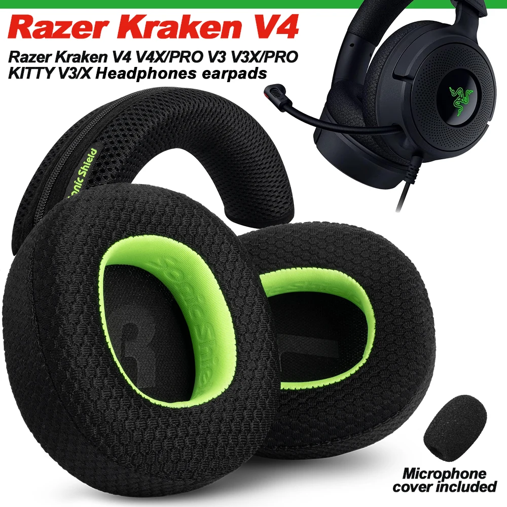 Earphone pads For Razer Kraken V4 V4X/PRO V3 V3X/PRO KITTY V3/X  replacement Earmuffs Memory Covers Sponge Protein