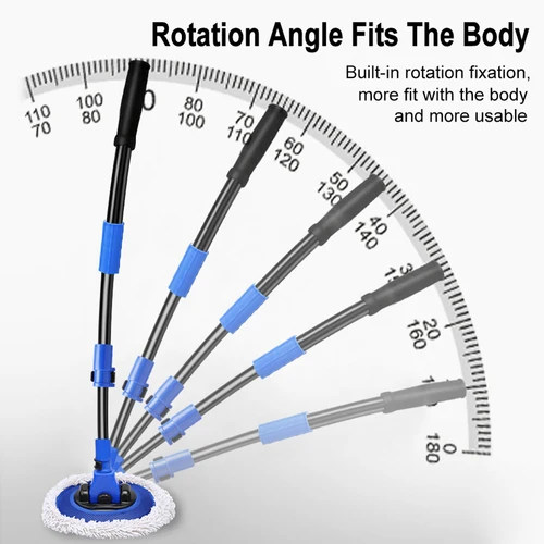 Imagen 2 del producto Actualización, fregona de limpieza telescópica de mango largo de 4 secciones, escoba, cepillo de lavado de coches, herramientas de cepillo de espuma de limpieza, accesorios para automóviles