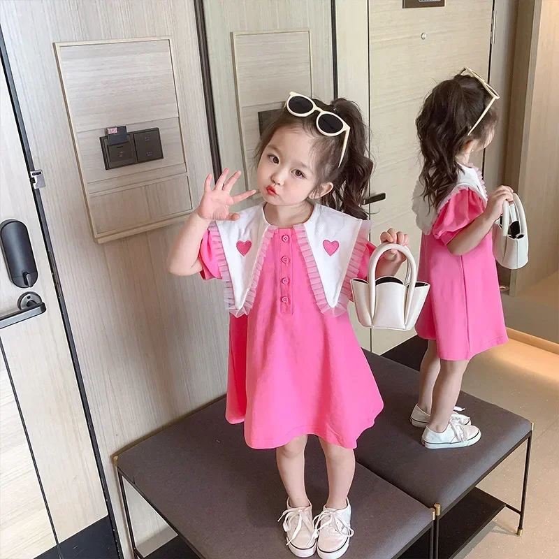 Vestido de princesa de estilo coreano para niña, vestido de verano para niña pequeña