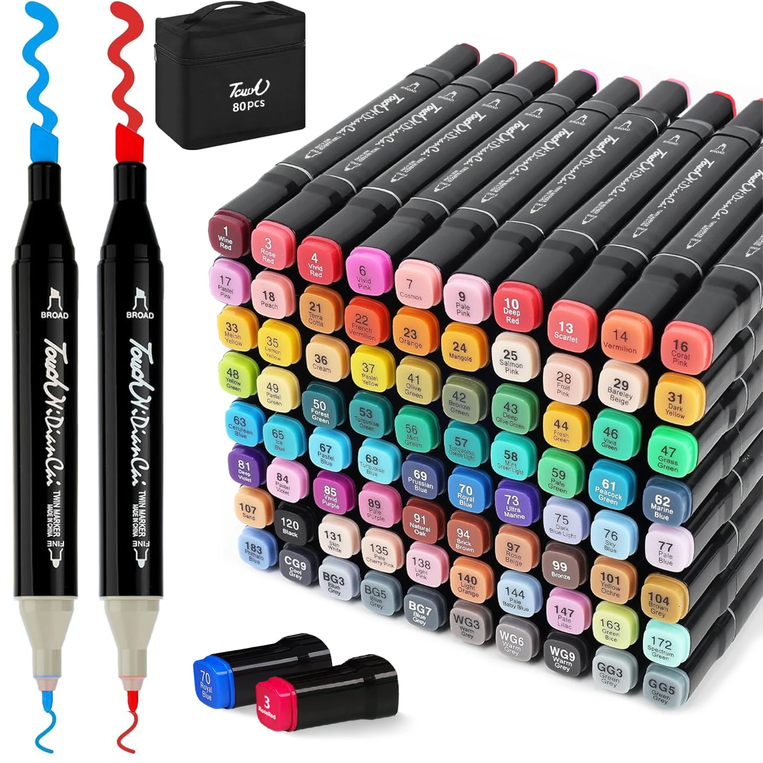 

24-168 цветов Набор художественных маркеров для Рисование Двуглавый Маркеры на основе кончиков эскизов Граффити Манга Школьные товары для творчества