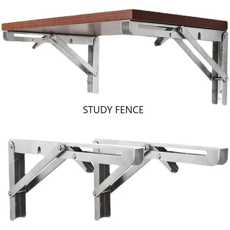 2PCS 304 Stainless Steel Folding Bracket Wall Folding Bracket Household Partition Bracket Equipped with Installation Screws