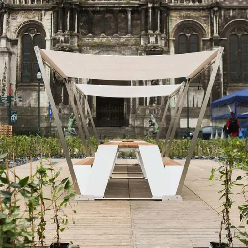 Outdoor Park Table and Chair Set One Piece Bench Seat for Hotel Courtyard Villa Garden Terrace Public Space Furniture