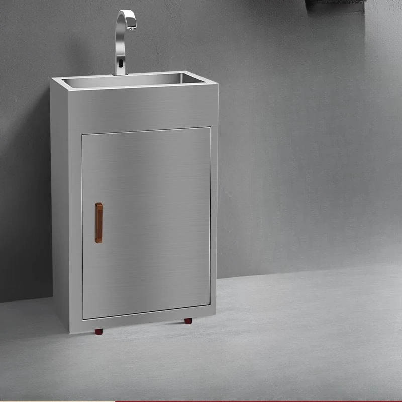 

Stainless steel mobile washbasin Water storage sink No water pipe Induction medical beauty wash basin