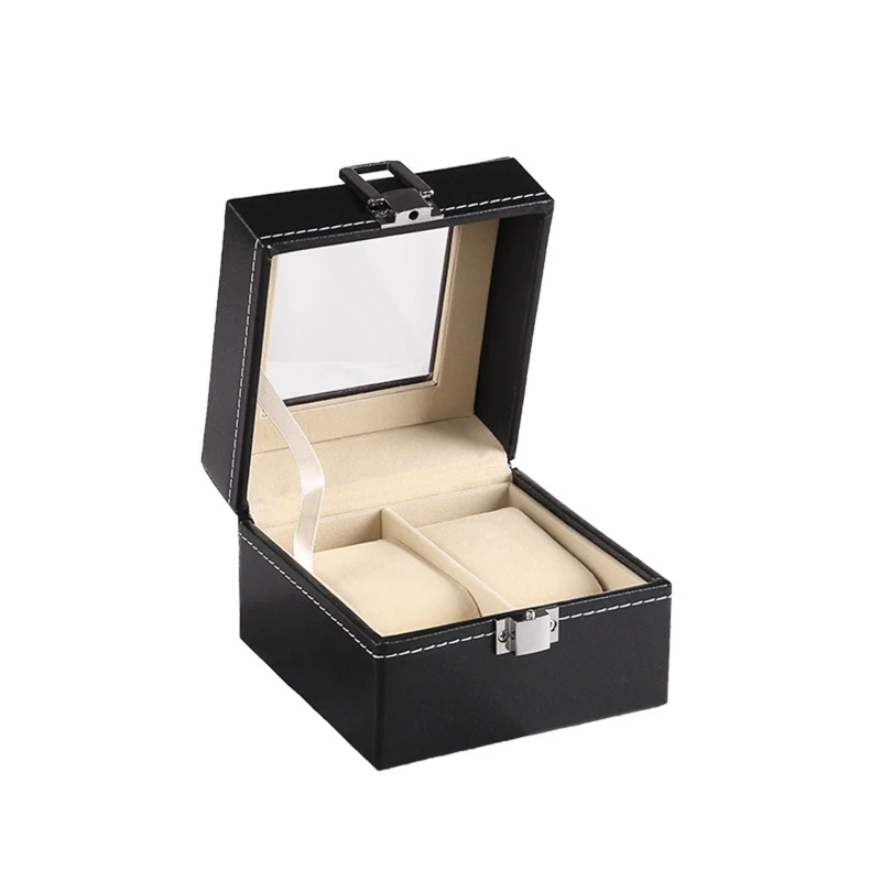 Watch Box Watch for Case Display PU Leather Watch for Large Watches Locking Storage Box Holder Glass