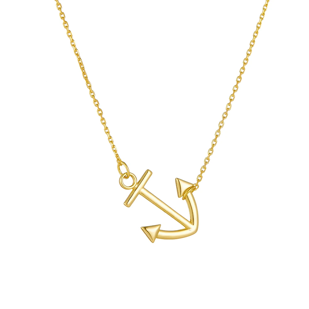 من المألوف فريد مرساة قلادة معلقة الديكور قلادة فضية نقية الهيب هوب العصرية السيدات سلسلة الترقوة المجوهرات