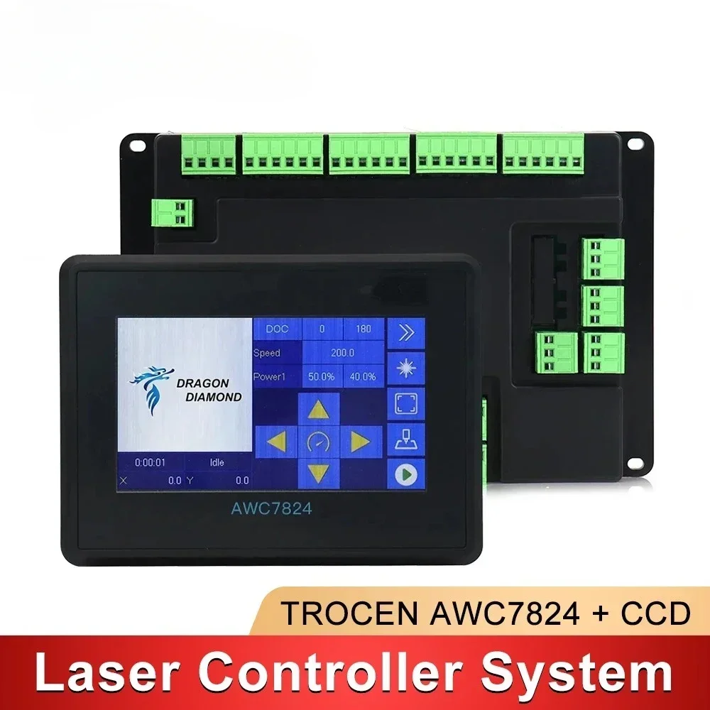 Tron AWC7824 Plus CCD 4 Axis Double Head DSP Controller System Repla AWC708C 6442G 6445G For Co2 LASE Cutting Machine