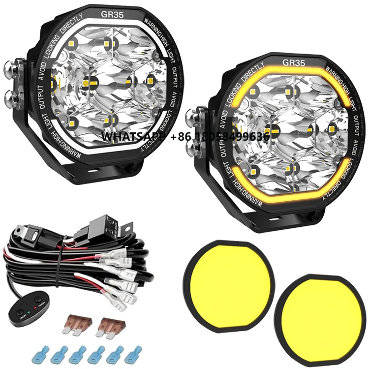 

3.5 Inch Truck Work Lights 66W Car A-Pillar Spotlights With Wiring Harness Kit Offroad 4x4 LED Accessories Lights for Bronco SUV