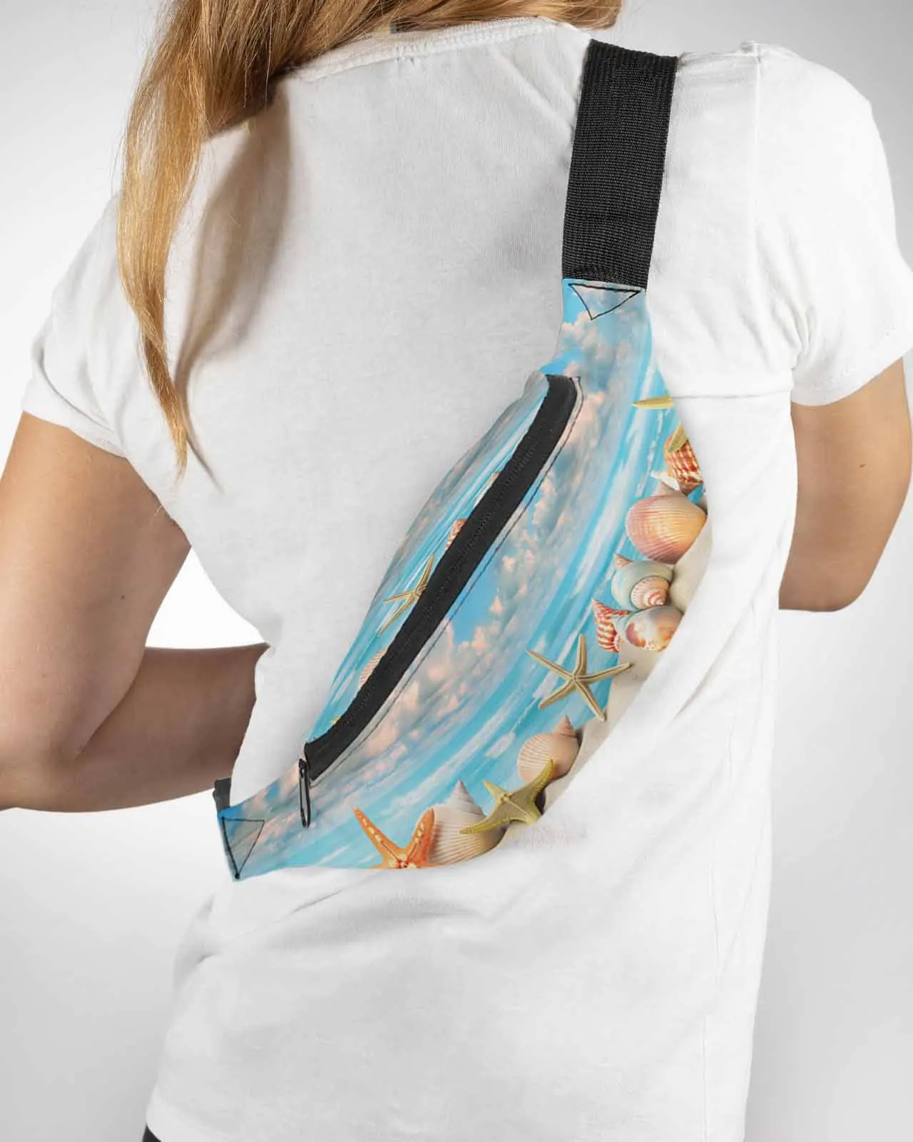 

Summer Ocean Shell Conch Starfish Women Waist Bag Fanny Pack Belt Bag Wallet Pouch Waterproof Banana Hip Bags