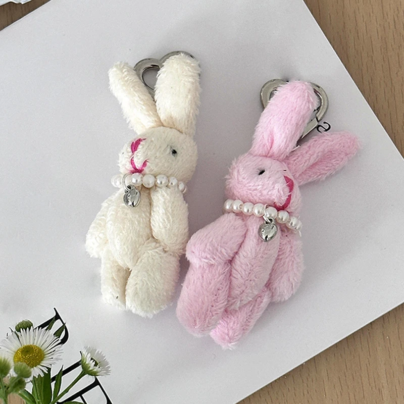 Pendentif lapin en peluche, sac de grande beauté, porte-clés beurre, accessoires de dessin animé