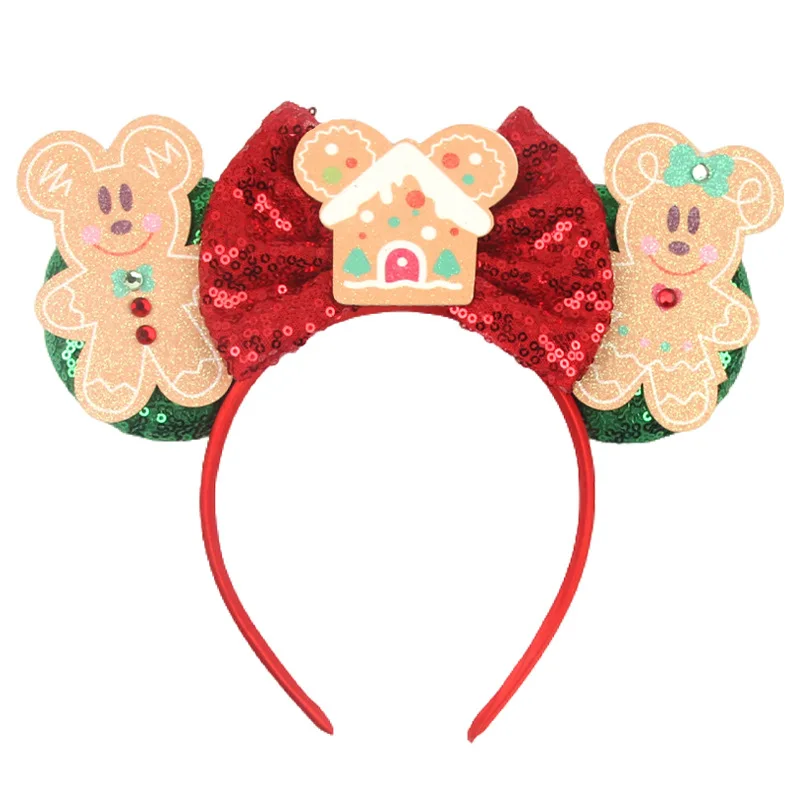 

New Mickey Mouse Headband Sequin Bow Children's Hair Accessories Amusement Park Headband Headband Christmas Props Toys