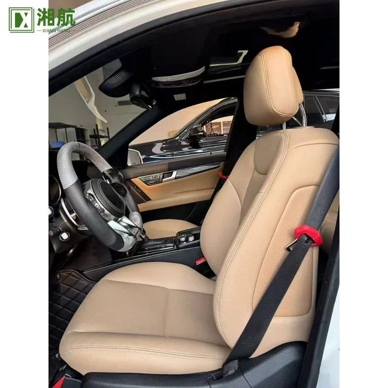 

Подходит для Benz C63 AMG Чехлы на заказ Полный комплект Алмазный дизайн Автомобильные защитные чехлы на сиденья