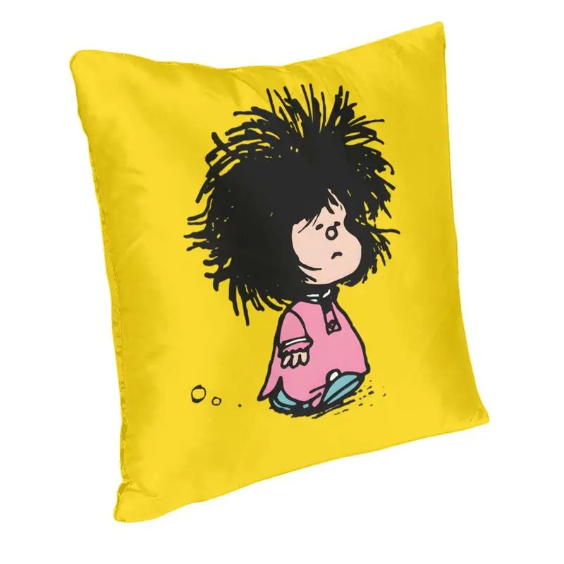 Humor Manga Mafalda Cushion Cover Sofa Home Decorative Quino Argentina Cartoon Square Throw Pillow Cover 40x40