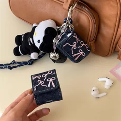 Kawaii Pink bow Earphone Case For Apple Airpods Pro 2 3 1 Cover with Charm Leather Cute Headphone Charging Cases For Airpod 3 4