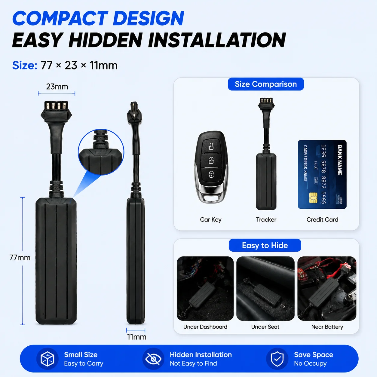 4G GPS Vehicle Tracker C2 Real-Time Car Locator GPS LBS WiFi Tracking Cut Off Alarm Free APP for Car Motorcycle Fleet