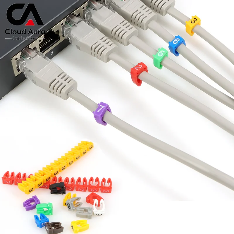 100/150Pcs C‑Type Colourful Cable Markers, Number Tag Label for 1.5/2.5/4/6mm² Electrical Wire Quick Identification Markers