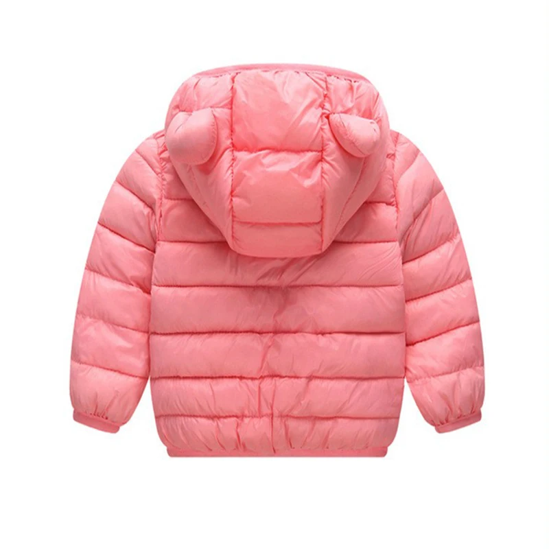 Hooded Lightweight Down Jackets Children Boys Girls Baby Coats Autumn Zipper Outerwear Winter Warm Casual Clothes 1-5 Years Old