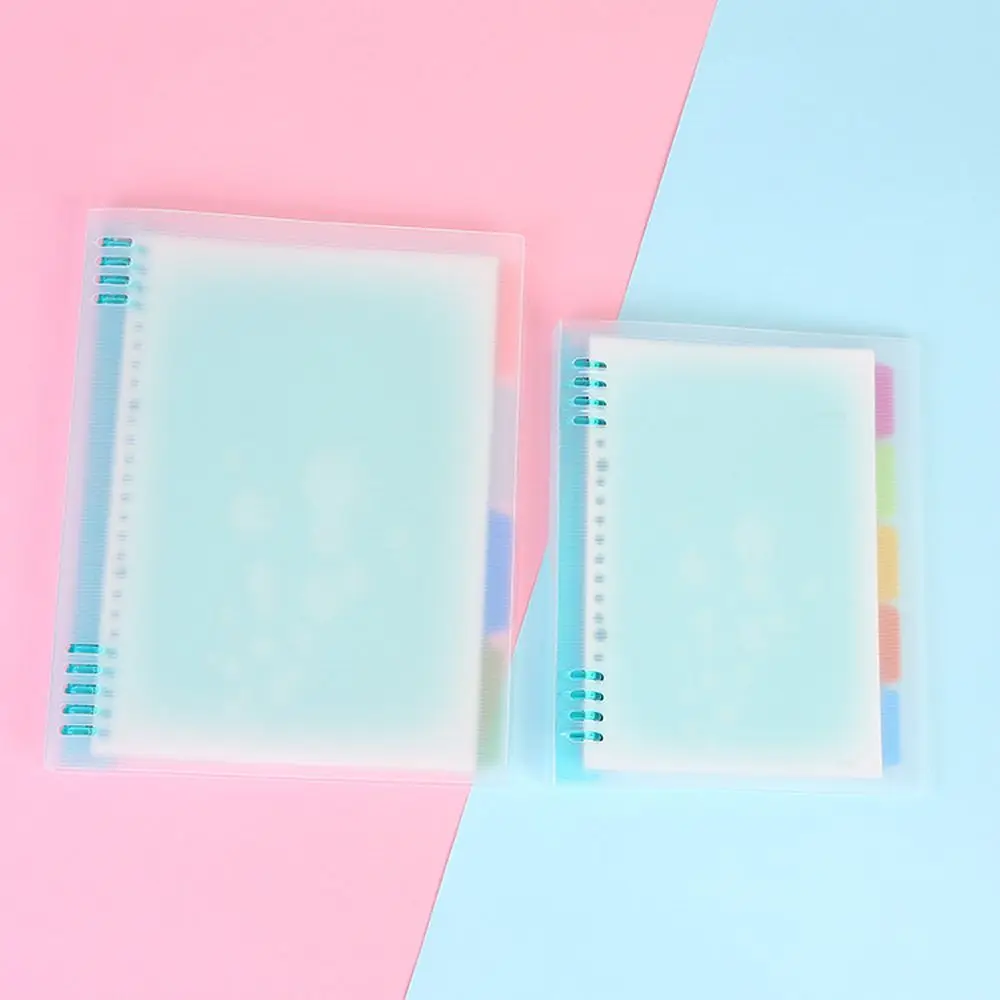 Refill Case Stationery Transparent Frosted 9 Hole Binder Clip Notebook Shell Binder Notebook Cover Loose Leaf Notebook Cover
