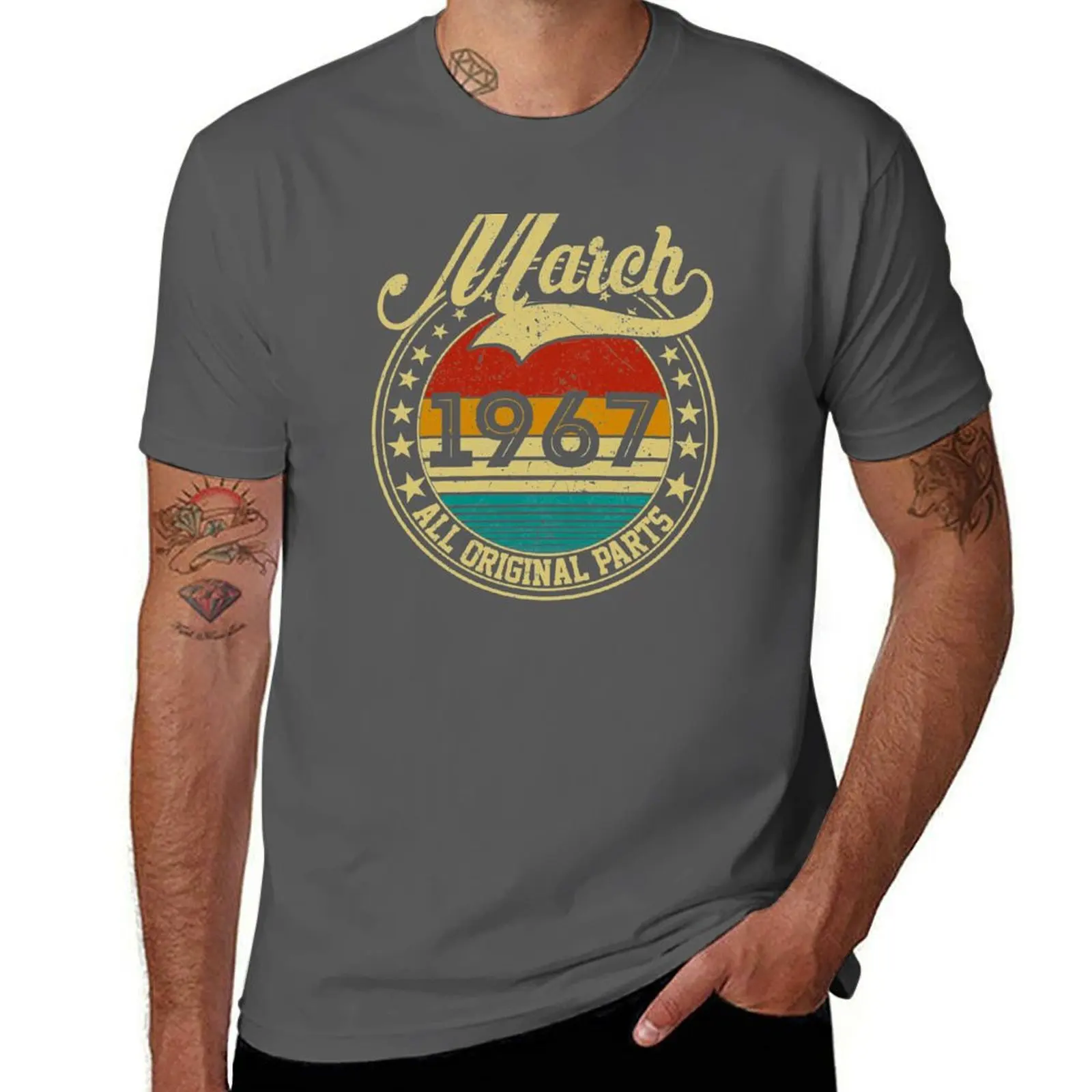 Vintage March 1967 All Original Parts Born in March 1967 54th Birthday Gift 54 Years Old T-Shirt