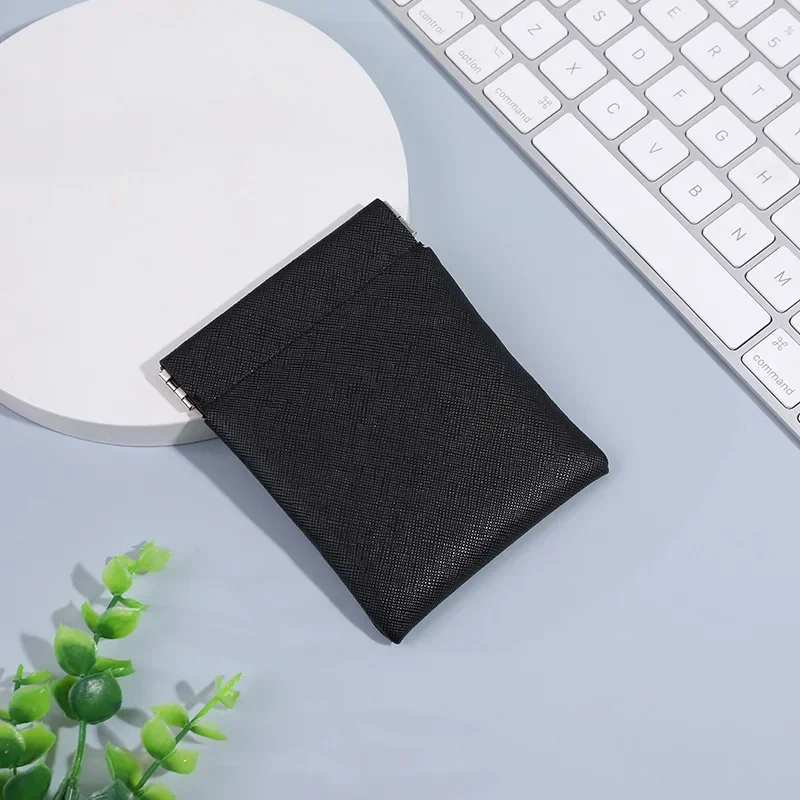 Pu Leather Coin Purse Women Men Small Mini Short Wallet Bag Money Change Key Earbuds Credit Card Holder for Kids Girl Minimalist