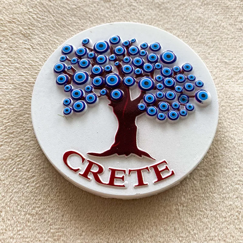 مغناطيس ثلاجة كريت يوناني، أنماط عين الشر/اليد/السلحفاة/الشجرة، ديكور منزلي لطيف للثلاجة، مغناطيس قوي لديكور الغرفة