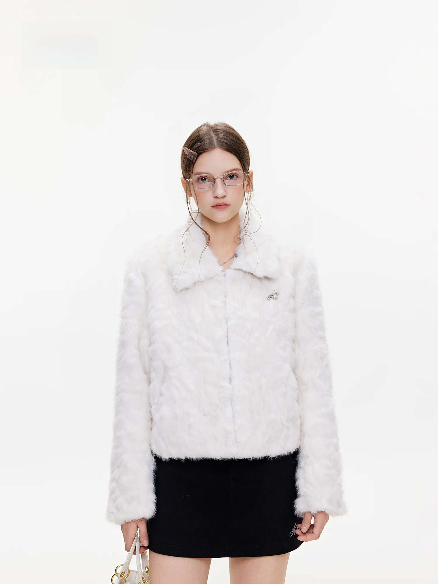 

Azmi Women's ort Lamb Fur Jaet Metal Texture Loose Fit Slimming Autumn Winter New Sle Soft Plu Warmth Faion Ladies'...