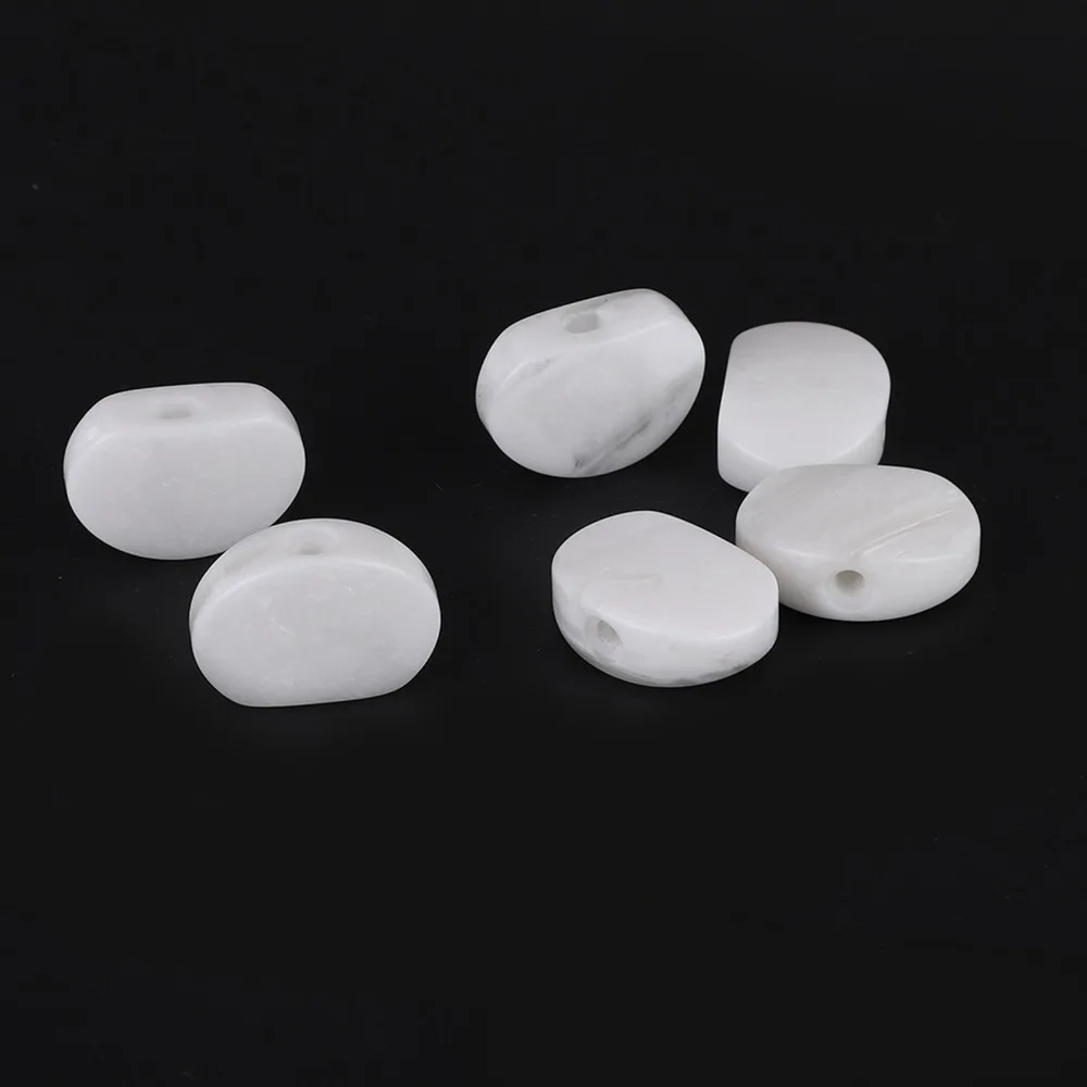 6pcs Plastic Guitar Tuning Pegs ​White Pearl Oval Shape​ ​Tuner Buttons​ ​With Ferrule and Screw​ ​Tuning Peg Buttons for Guitar
