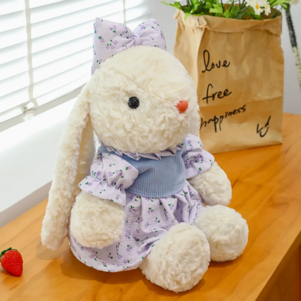 

Stuffed Rabbit Plush Toy Cartoon Animal Colorful Animal Dressed Bunny Doll Cute Kawaii Dress Rabbit Soft Doll Home Decor