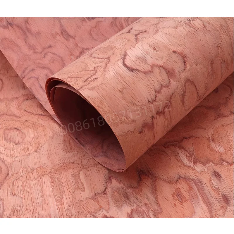 Reconstituted Engineered Bubinga Wood Veneer with Pommele Grain – E.V.,Fleece Backing,60x250cm,1pc, for Furniture & Home Décor