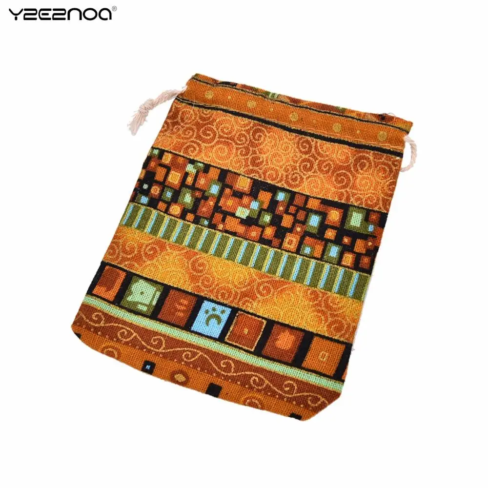 10Pcs  Christmas Jewelry Pouches Cotton Jewelry Bags 10Pcs Ethnic Gift Bags Stripe Tribal Tribe Drawstring Bags 9.5*12cm