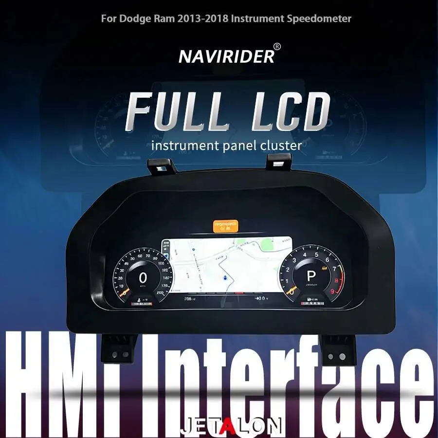 Full Screen Virtual Cockpit Car Digital Dashboard Panel For Dodge Ram 1500 2013-2018 Speedometer Instrument Cluster Tachometer