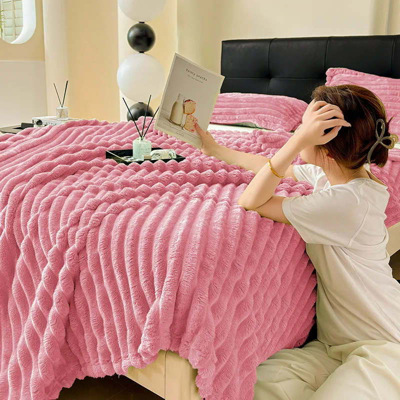 Blanket Thickened Milk Velvet Autumn/winter Blanket for Office Nap Flannel Sofa Cover Pet Warm Soft Blanket Large Size - Image 2