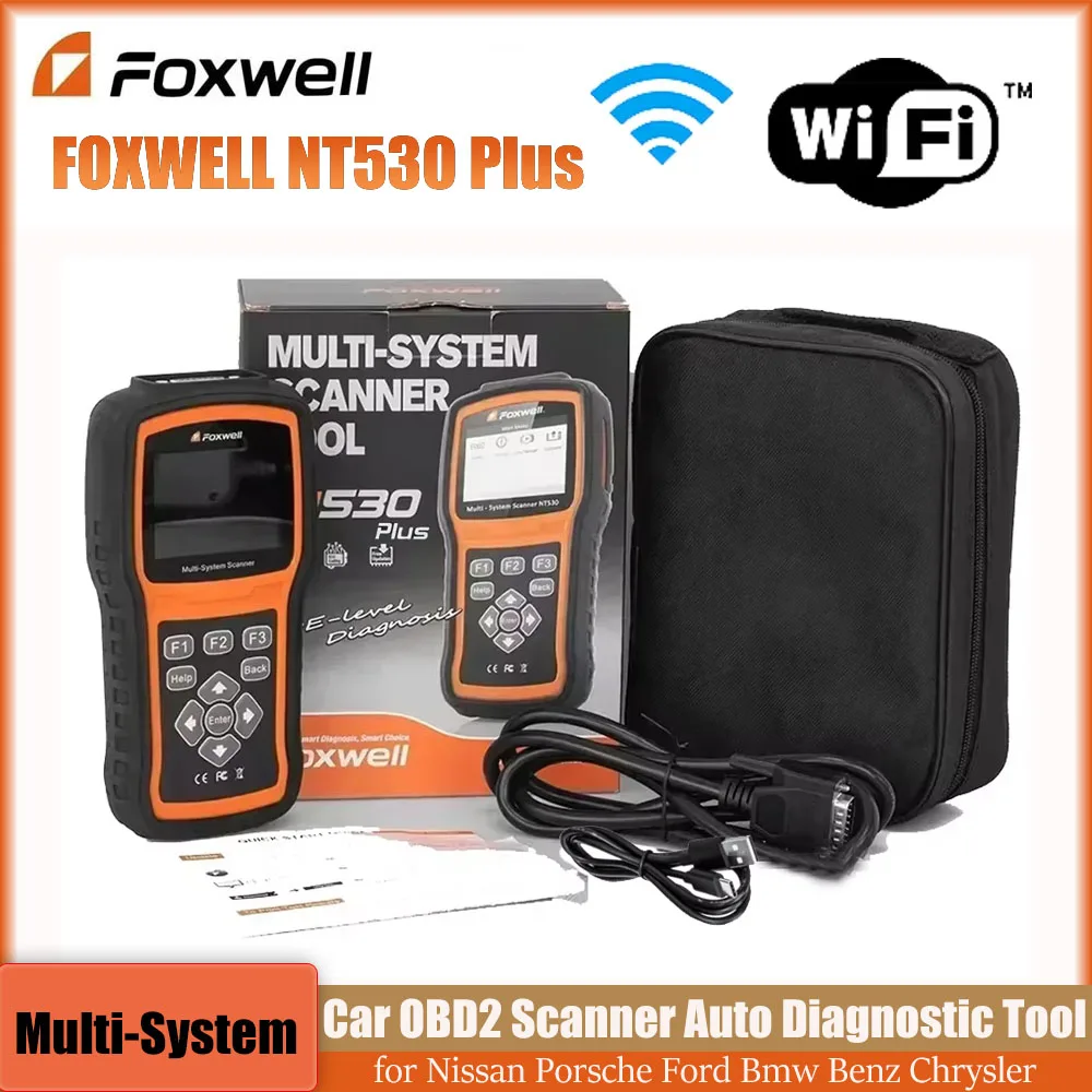 Foxwell NT530 Plus WIFI Universal Car OBD2 Scanner Auto Scanner Diagnostic Tool Oil, ABS, EPB Code Reader SRS Airbag Diagnostic