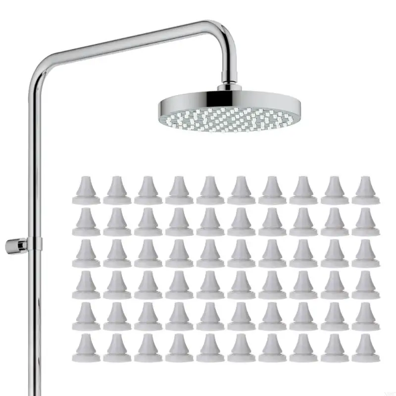 N58C 50pcs Boquillas reemplazo cabeza ducha Cabeza silicona ducha boquilla boquilla