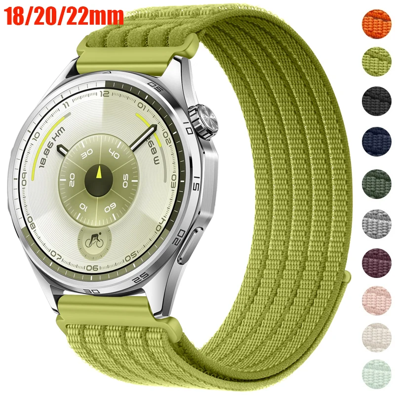 Nylonarmband für Huawei Watch GT7 Pro, GT6, GT5, GT4, 46 mm, 41 mm, atmungsaktives Sportarmband für Huawei Watch 5, 4, 3, 18 mm, 20 mm, 22 mm.
