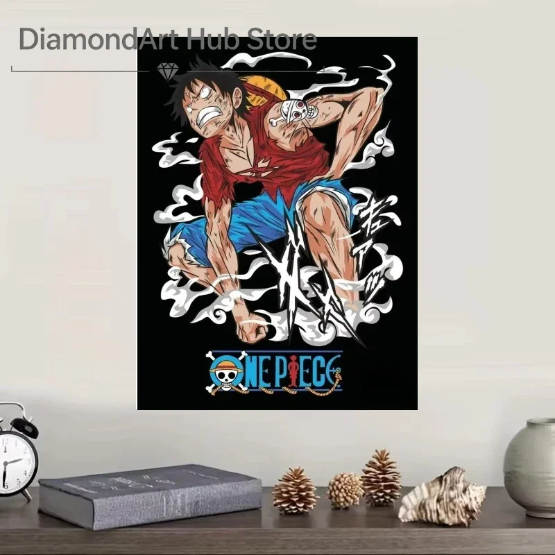5D Full Drill DIY Diamond Painting One Piece Luffy Single Frameless Canvas Wall Art Decoration Gift for Anime Fans