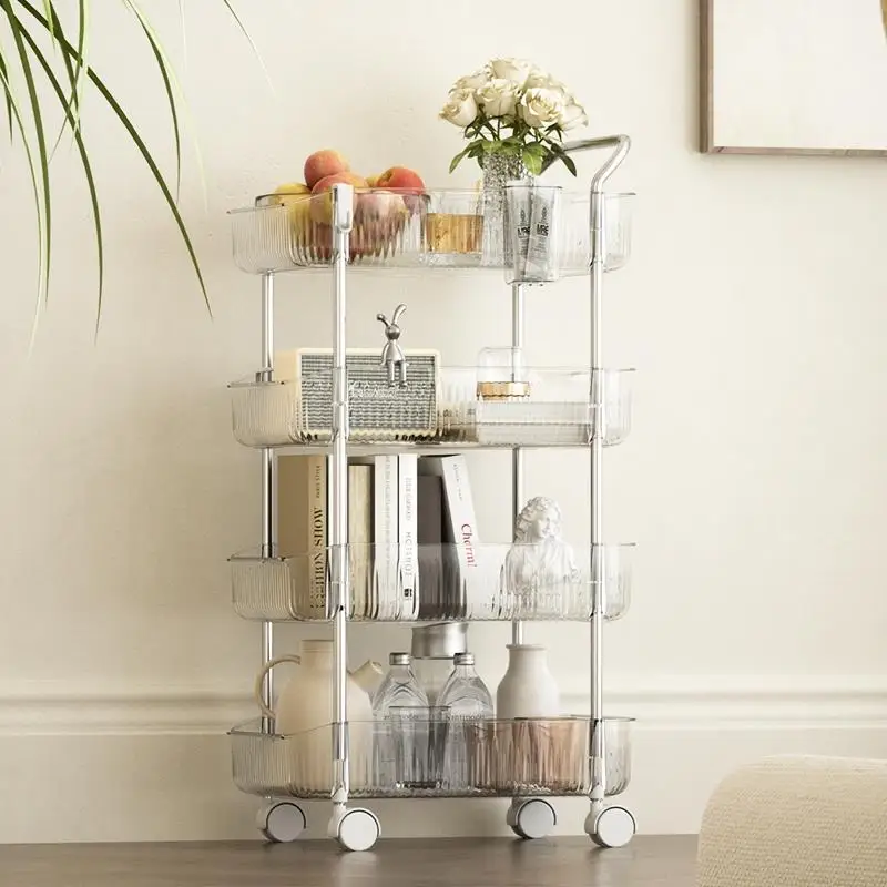 Acrylic Makeup Skincare Storage Rack Bedroom Dormitory Bathroom Good Things Stand under Table Small Cart Transparent Modern S...