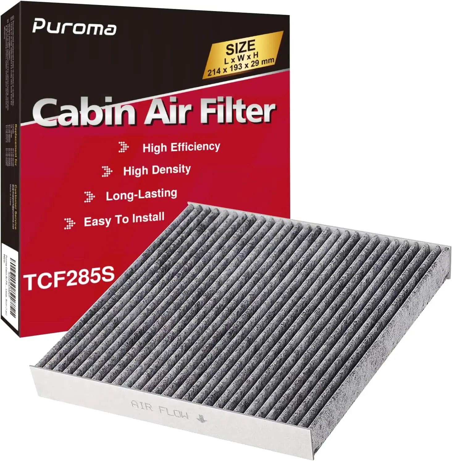

Cabin Air Filter with Activated Carbon, Compatible with Toyota Camry, RAV4, Highlander, Corolla, Sienna, Tundra, Prius, 4Runner
