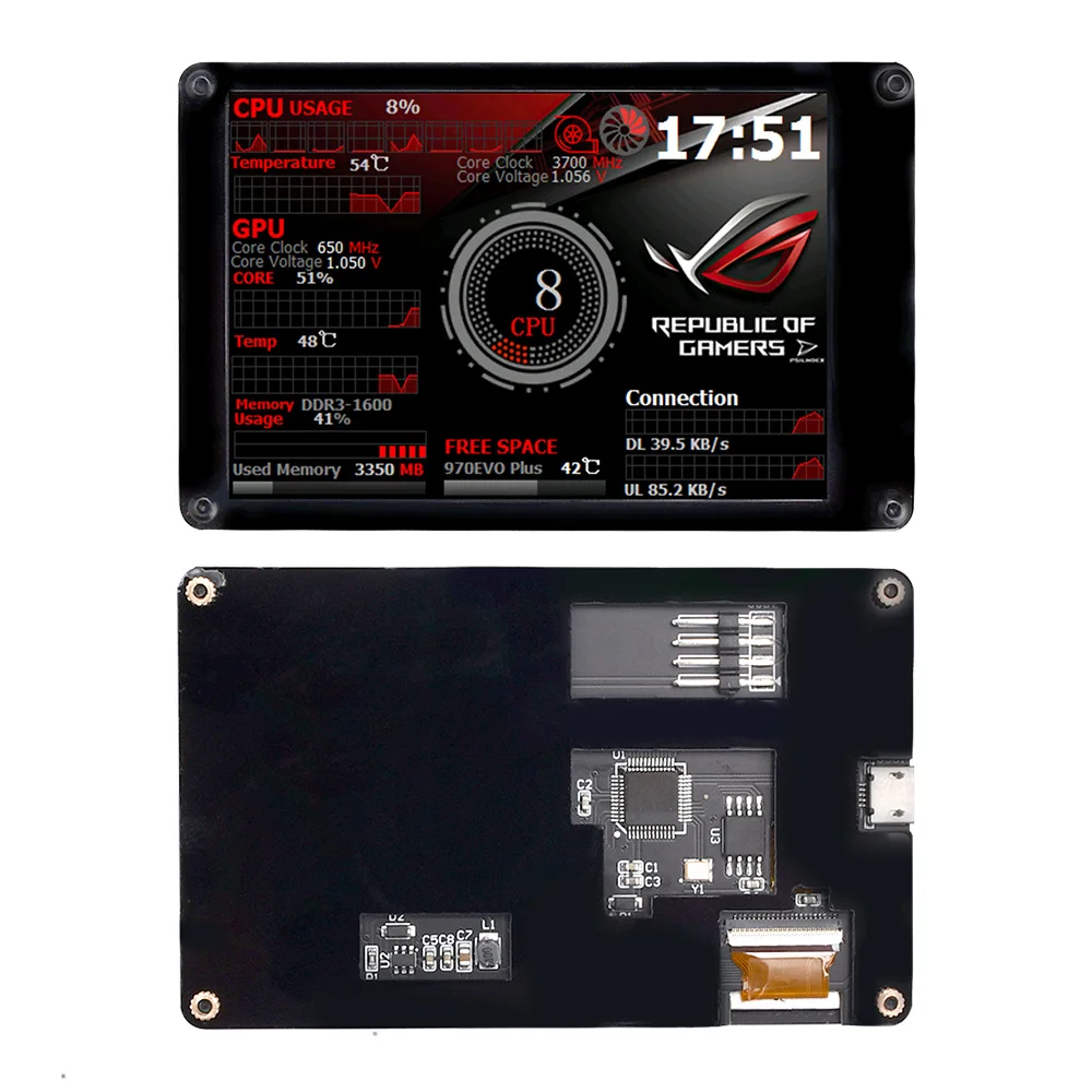New 3.5 Inch IPS LCD Monitor Display With RGB Breathing Light AIDA64 USB 2LCD USB Display Sub-Screen Support For Raspberry Pi