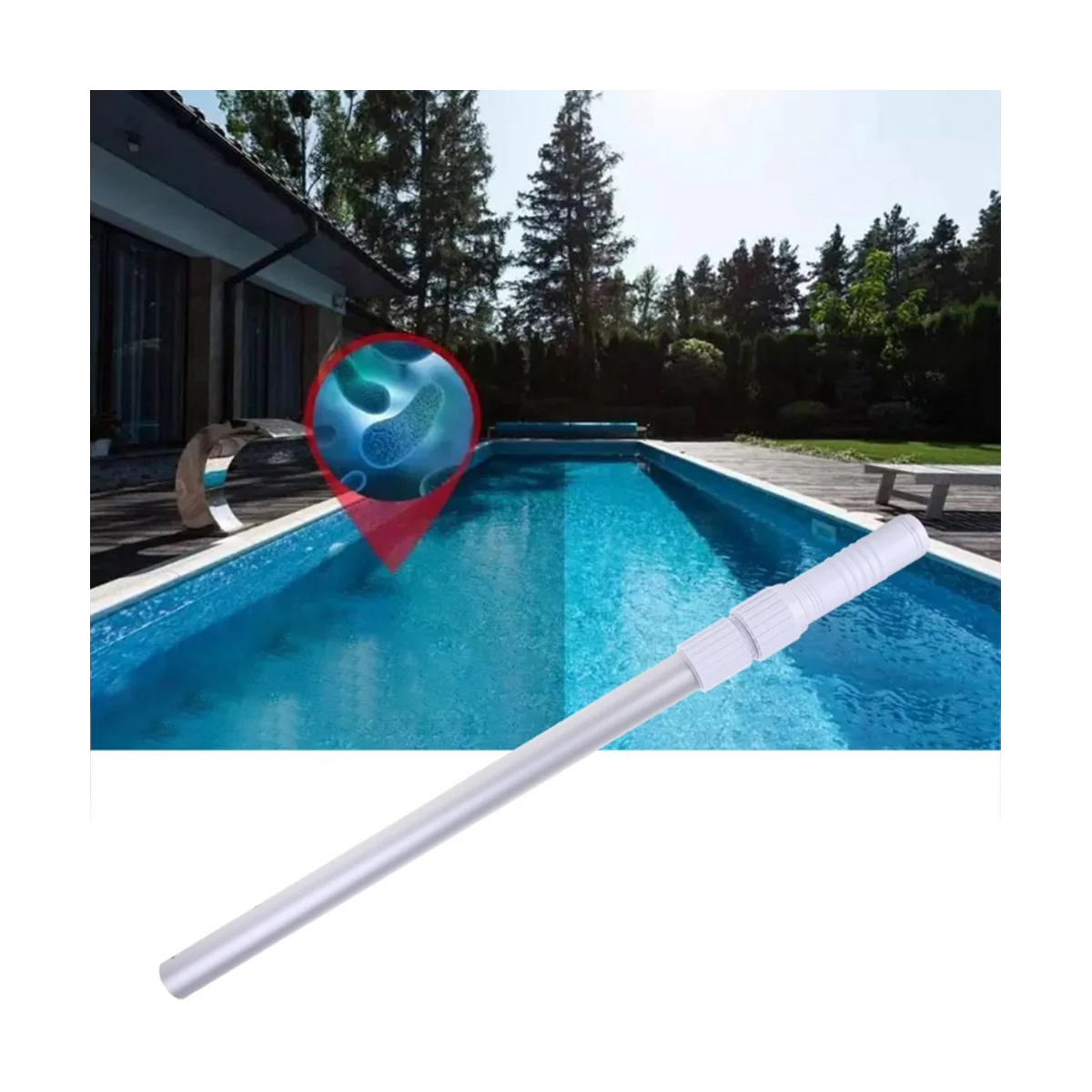 Lifesaving Rod Swimming Pool Fishing Leaf Net Reinforced Telescopic Rod Aluminum Alloy Cleaning Aluminum Rod