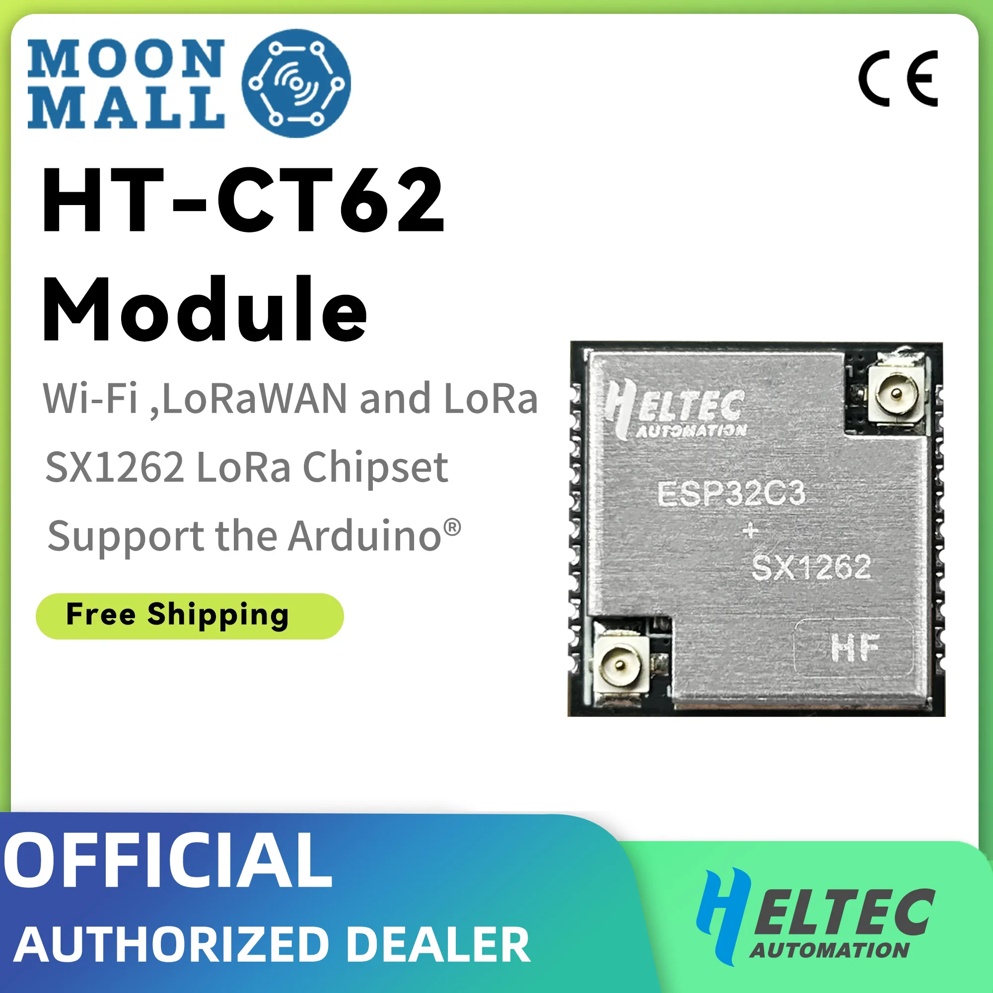 

HT-CT62 Heltec Lora Module Development Board Low Power Consumption Supports WI-Fi Bluetooth SX1262 Node LORANWAN