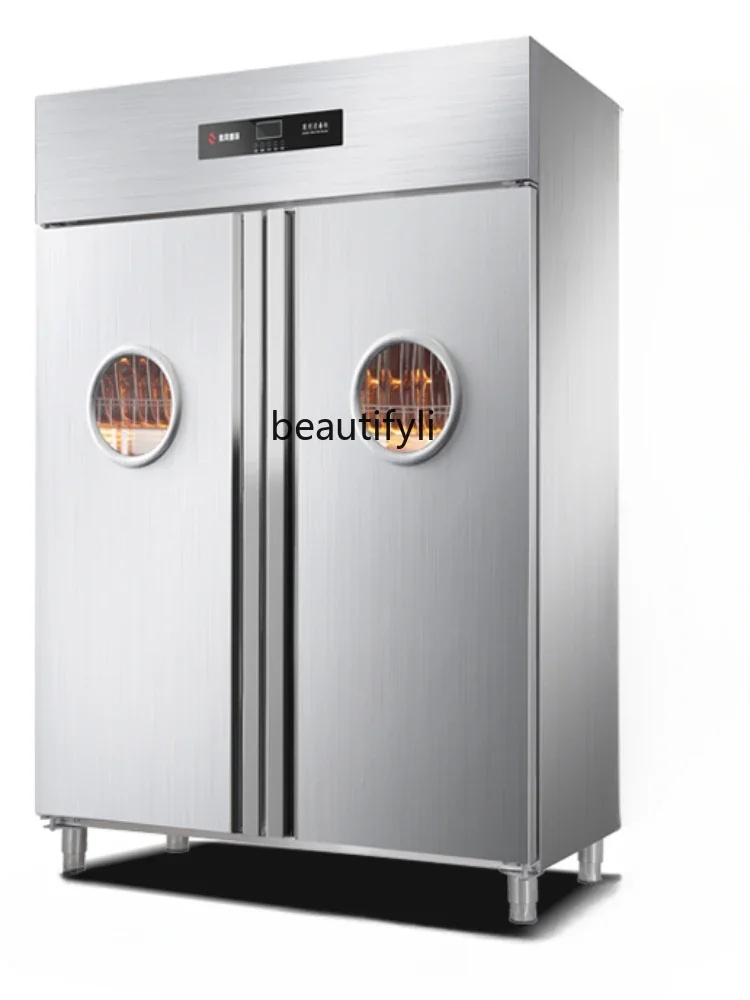 

High Temperature Disinfection Cabinet Commercial Hot Air Circulation Vertical Double Door Stainless Steel Sterilized Cupboard
